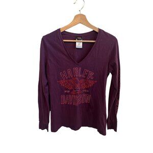 Harley Davidson Purple Long Sleeve Tee Orlando Florida Tshirt Women's Size M